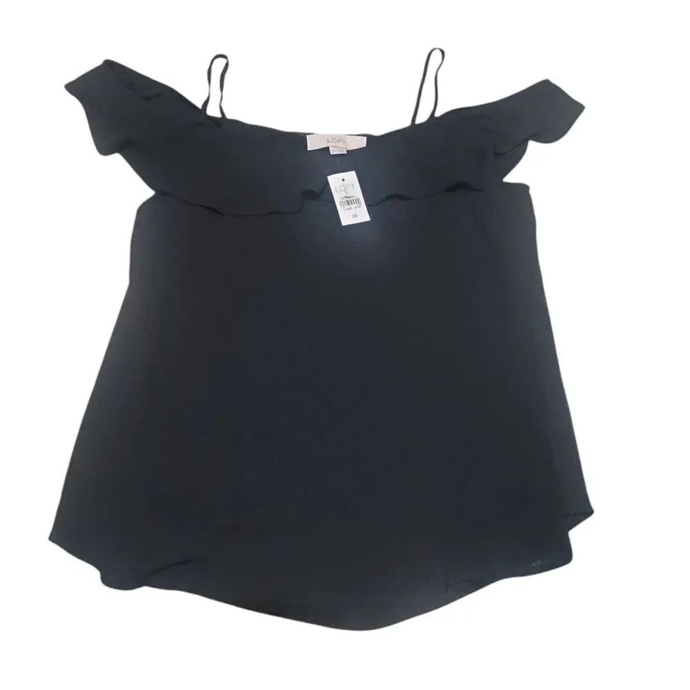 LOFT black ruffle top